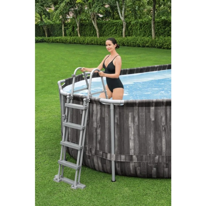 Piscine Tubulaire Ovale Bestway Power Steelâą Bois Rustique 6,10 X 3,66 X 1,22 M â Image 6