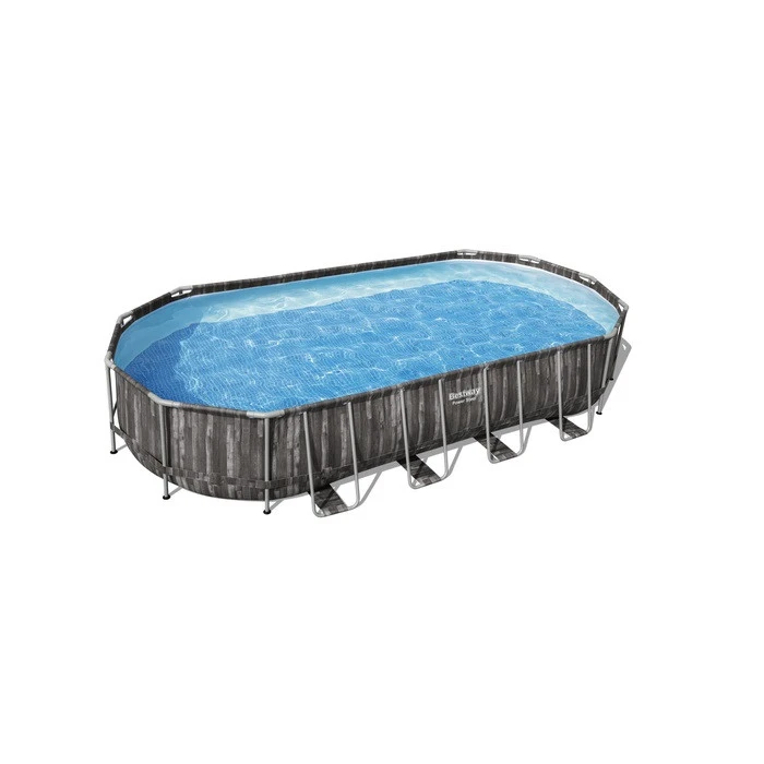 Piscine Ovale Bestway Power Steelâą Bois Rustique 7,32 X 3,66 X 1,22 M
