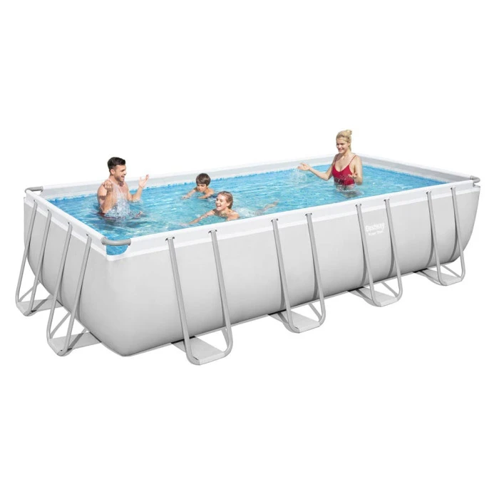 Piscine Tubulaire Rectangulaire Bestway Power Steel 4,88 X 2,44 X 1,22 M Avec Filtre Ă Sable
