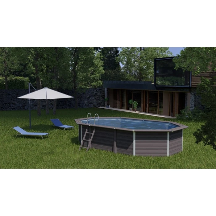 GRE Piscine Ovale Composite Gré - 8,04 X 3,86 X 1,24 M – Image 2