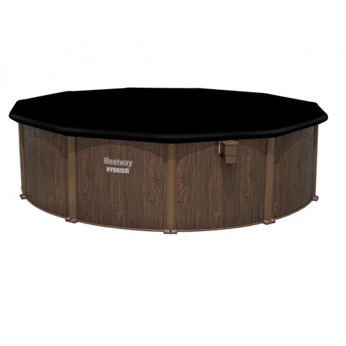 Piscine En Acier Bestway Hydrium Effet Bois Ø 4,90 X H 1,30 M – Image 2