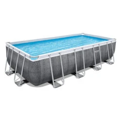 Piscine Tubulaire Bestway Power Steel Rotin Gris 4,88 X 2,44 X 1,22 M