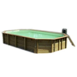 Piscine En Bois Octogonale Ubbink Azura 7,50 X 4,00 X 1,30 M - Liner Beige