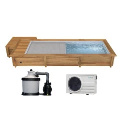 Piscine Urbaine Procopi En Bois 6 X 2,5 M - Couverture Automatique, Coffre, Filtration Ă Sable Et Chauffage