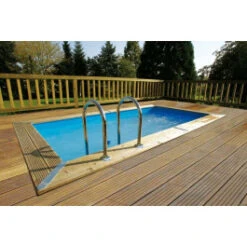 Piscine En Bois Rectangulaire Ubbink Linéa UrbanPool 4,50 X 2,50 X 1,40 M - Liner Bleu
